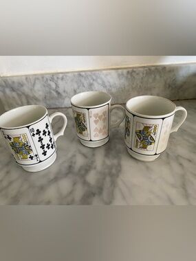 Vintage Playing Card Ceramic Coffee Mugs -l